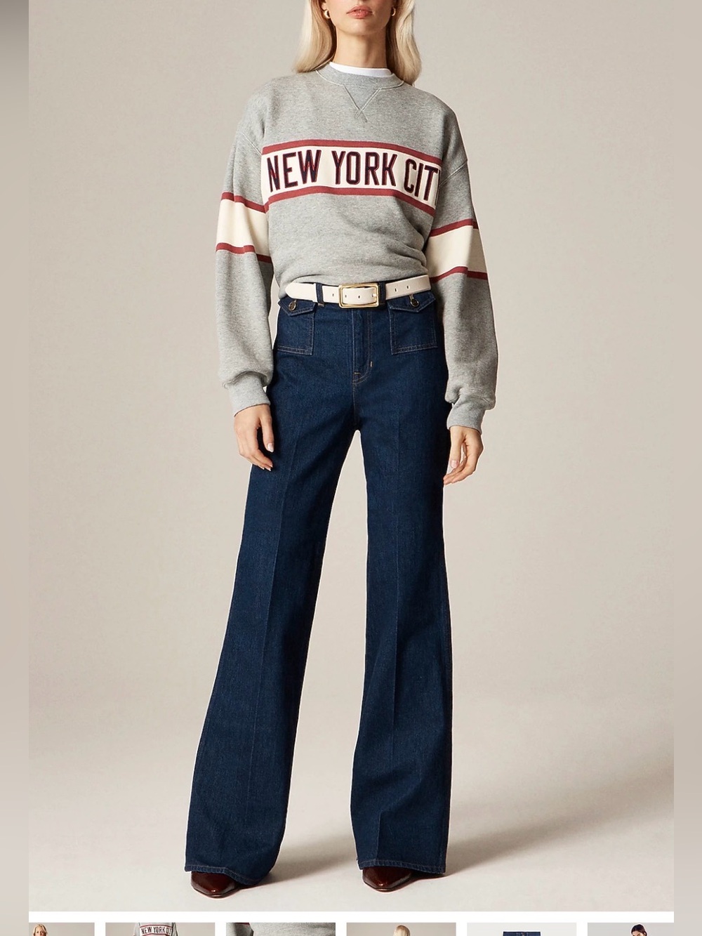Petite vintage flare jean with flap pockets